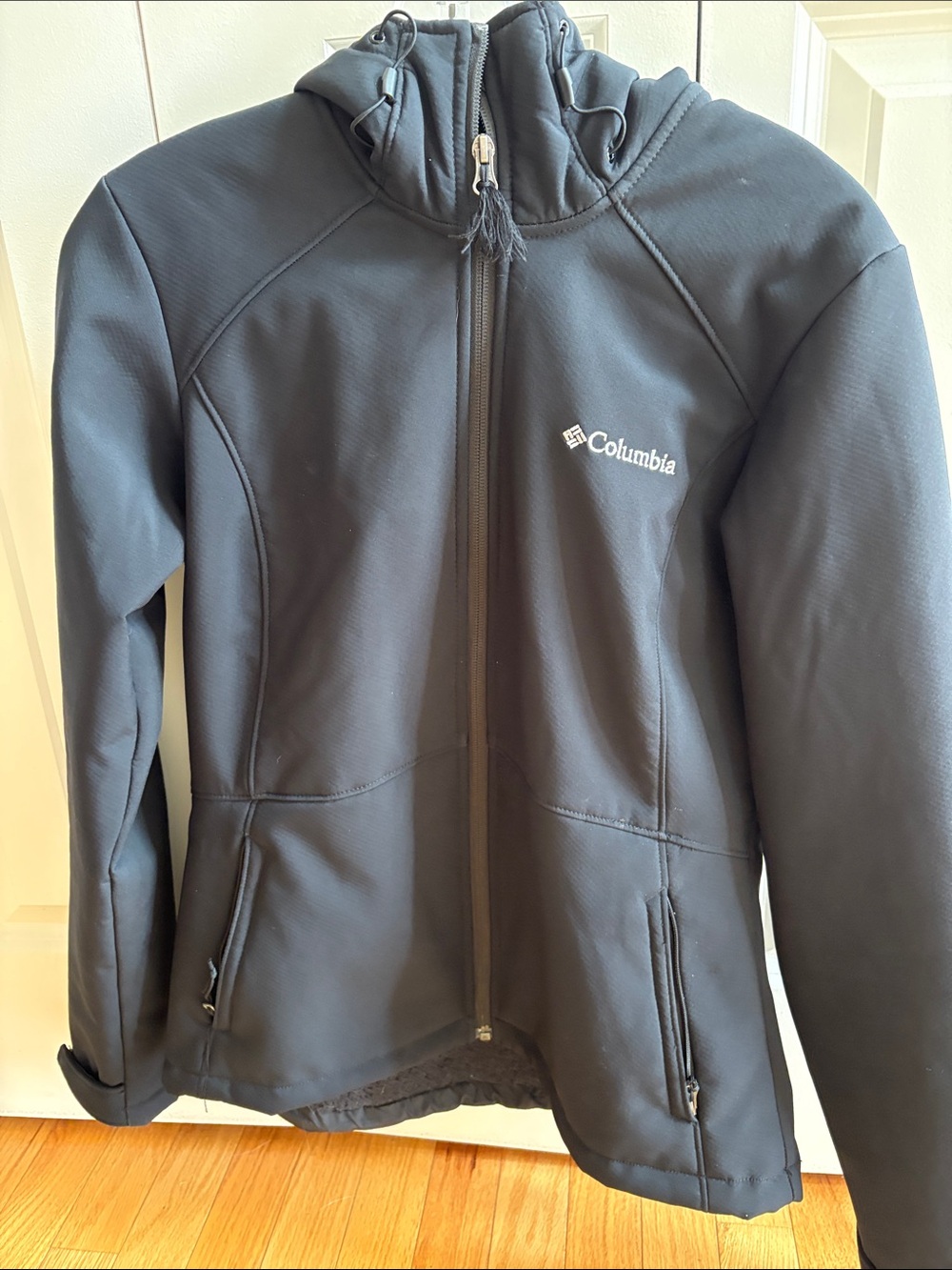Columbia Kids Black Hooded Softshell Jacket